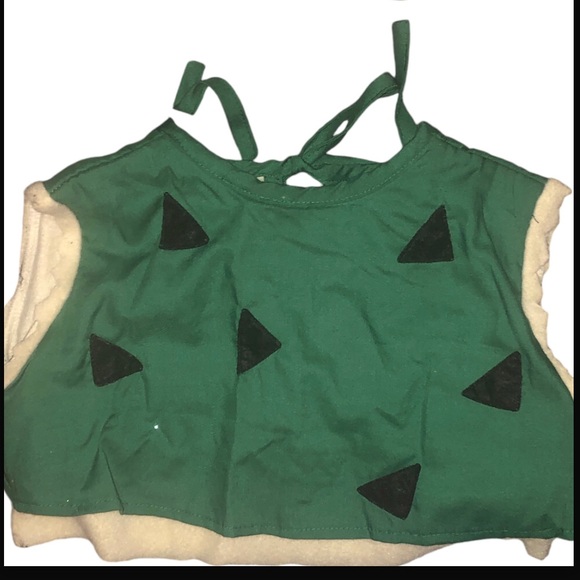 Flintstones Pebbles Baby Costume GUC 3pc Top Bottoms &Hair Clip Bone 18 months - Picture 3 of 9